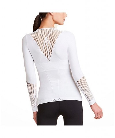 Women's Essential Seamless Long Sleeve Tee White $32.56 Tops