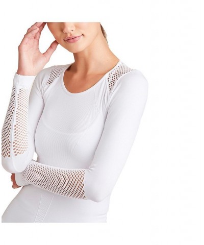 Women's Essential Seamless Long Sleeve Tee White $32.56 Tops