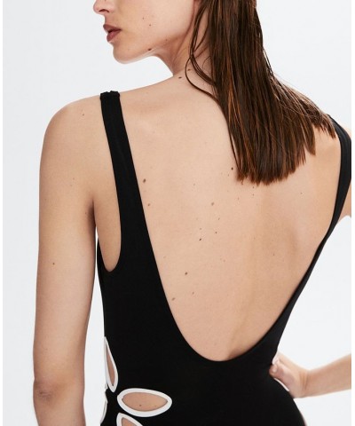 Women's Cut-Out Detail Swimsuit Black $36.00 Swimsuits