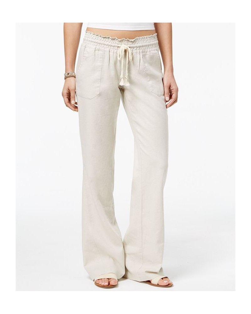 Juniors' Oceanside Wide-Leg Drawstring Pants Tan/Beige $32.40 Pants