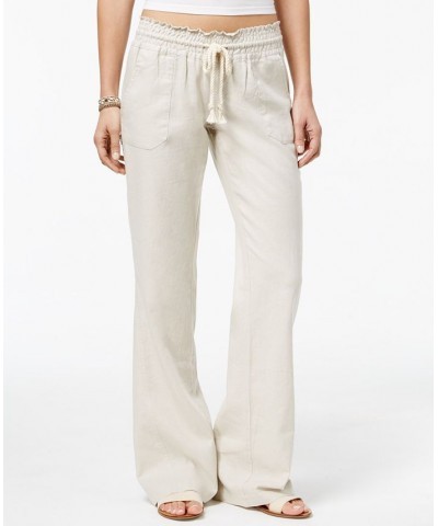 Juniors' Oceanside Wide-Leg Drawstring Pants Tan/Beige $32.40 Pants