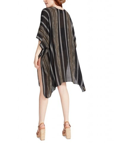 Women's Diamond Striped Tie-Front Kimono Cover-Up Multi $16.61 Tops