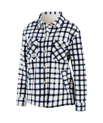 Women's Oatmeal Washington Capitals Plaid Button-Up Shirt Jacket Oatmeal $31.98 Jackets