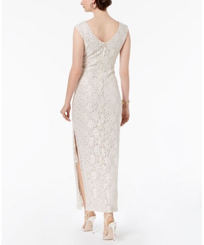 Cutout Sequined Lace Gown Ivory/Cream $42.51 Dresses