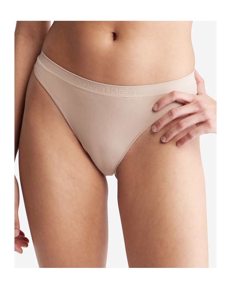 Women's Bonded Flex Mid-Rise Thong Underwear QD3958 Brown $10.25 Panty