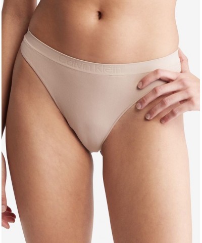 Women's Bonded Flex Mid-Rise Thong Underwear QD3958 Brown $10.25 Panty