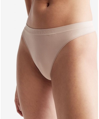 Women's Bonded Flex Mid-Rise Thong Underwear QD3958 Brown $10.25 Panty