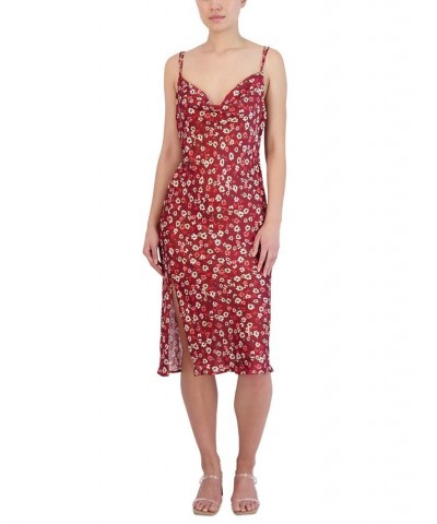 Women's Cowl Neck Sleeveless Midi Dress Astract Floral $33.91 Dresses