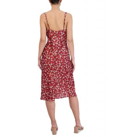 Women's Cowl Neck Sleeveless Midi Dress Astract Floral $33.91 Dresses