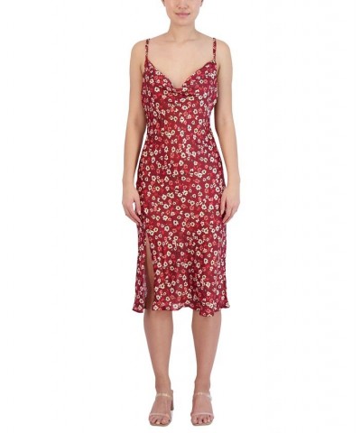 Women's Cowl Neck Sleeveless Midi Dress Astract Floral $33.91 Dresses