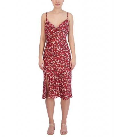 Women's Cowl Neck Sleeveless Midi Dress Astract Floral $33.91 Dresses