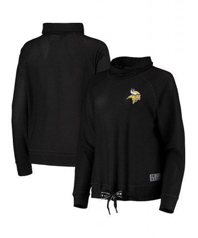 Women's Black Minnesota Vikings Gabby Cowl Neck Raglan Mesh Sweatshirt Black $45.89 Sweatshirts