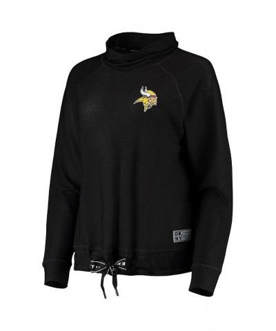 Women's Black Minnesota Vikings Gabby Cowl Neck Raglan Mesh Sweatshirt Black $45.89 Sweatshirts