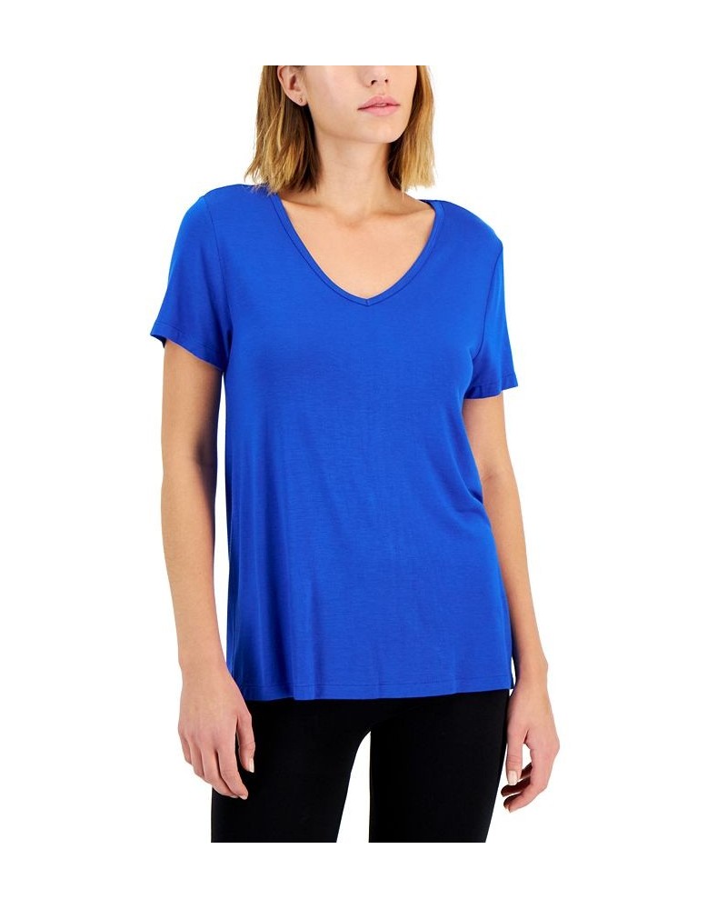 Women's V-Neck T-Shirt Deep Cobalt $12.91 Tops