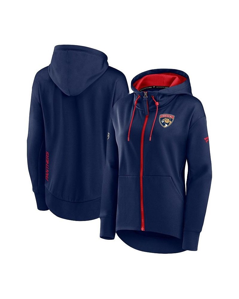 Women's Branded Navy Florida Panthers Authentic Pro Rink Full-Zip Hoodie Navy $41.28 Sweatshirts