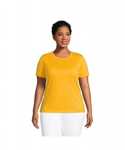 Women's Plus Size Relaxed Supima Cotton Short Sleeve Crewneck T-Shirt Sunset yellow $18.88 Tops