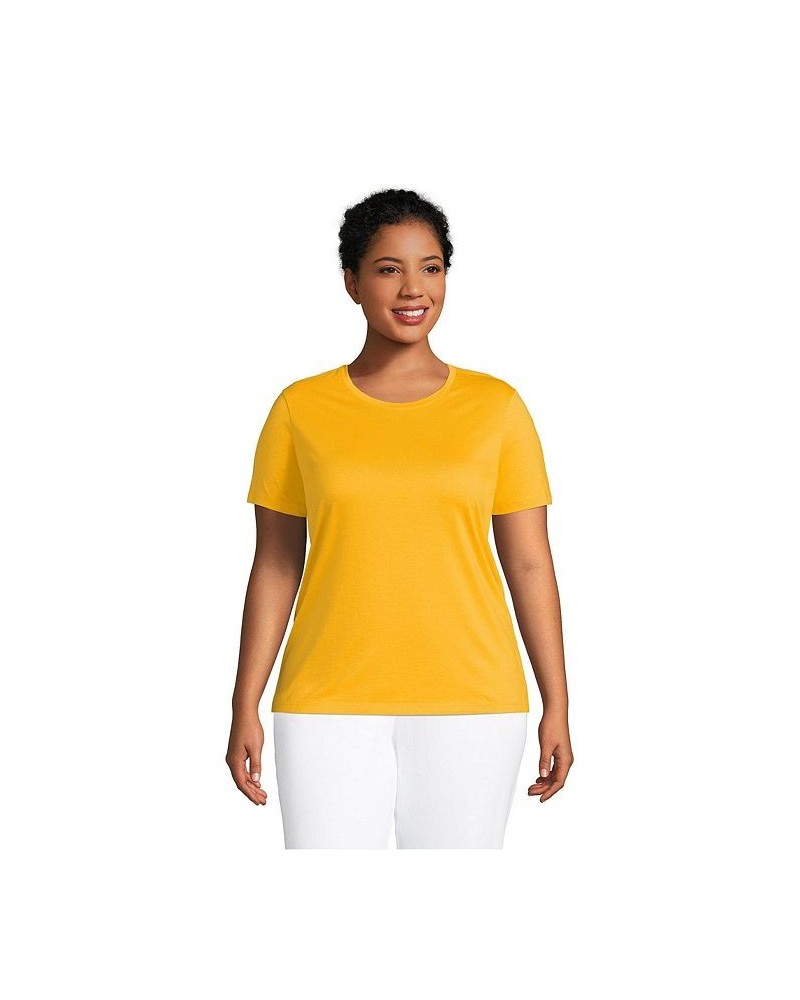 Women's Plus Size Relaxed Supima Cotton Short Sleeve Crewneck T-Shirt Sunset yellow $18.88 Tops