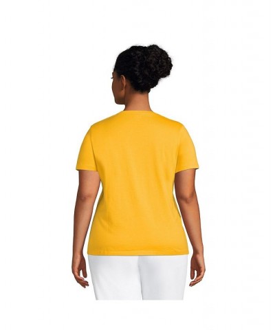 Women's Plus Size Relaxed Supima Cotton Short Sleeve Crewneck T-Shirt Sunset yellow $18.88 Tops