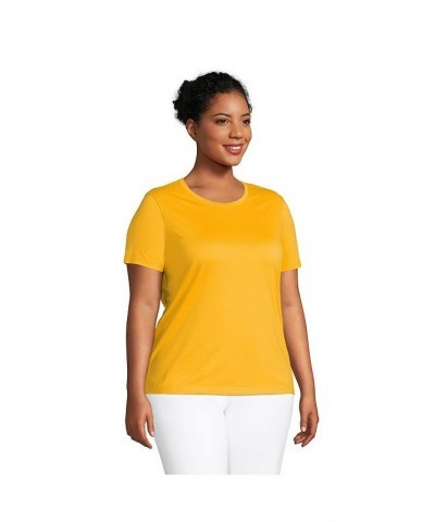 Women's Plus Size Relaxed Supima Cotton Short Sleeve Crewneck T-Shirt Sunset yellow $18.88 Tops