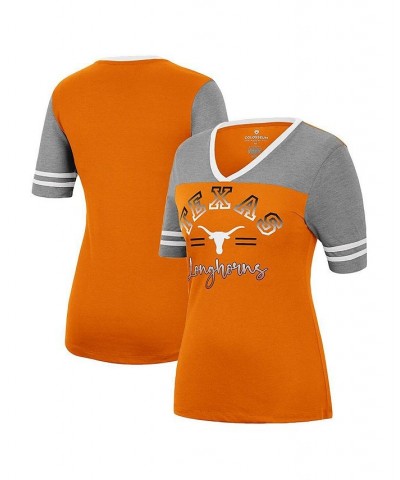 Women's Texas Orange Heathered Gray Texas Longhorns There You Are V-Neck T-shirt Orange, Heathered Gray $25.19 Tops