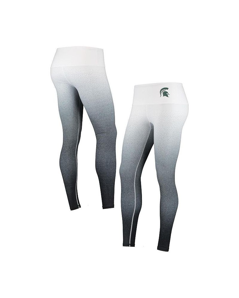 Women's White Black Michigan State Spartans Static Print Ombre Leggings White, Black $32.50 Pants