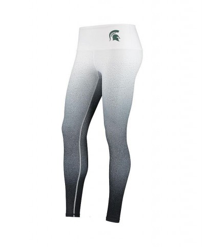 Women's White Black Michigan State Spartans Static Print Ombre Leggings White, Black $32.50 Pants