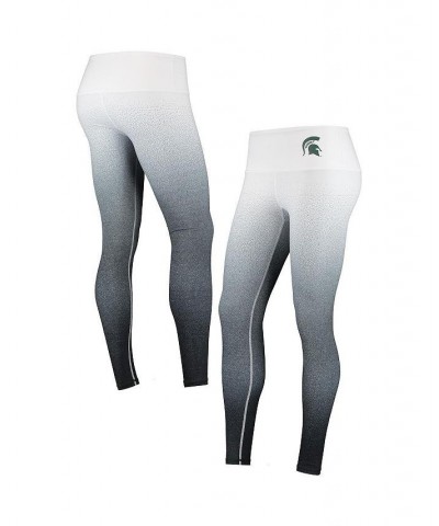 Women's White Black Michigan State Spartans Static Print Ombre Leggings White, Black $32.50 Pants