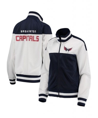 Women's White Navy Washington Capitals Face-Off Raglan Full-Zip Track Jacket White, Navy $34.44 Jackets