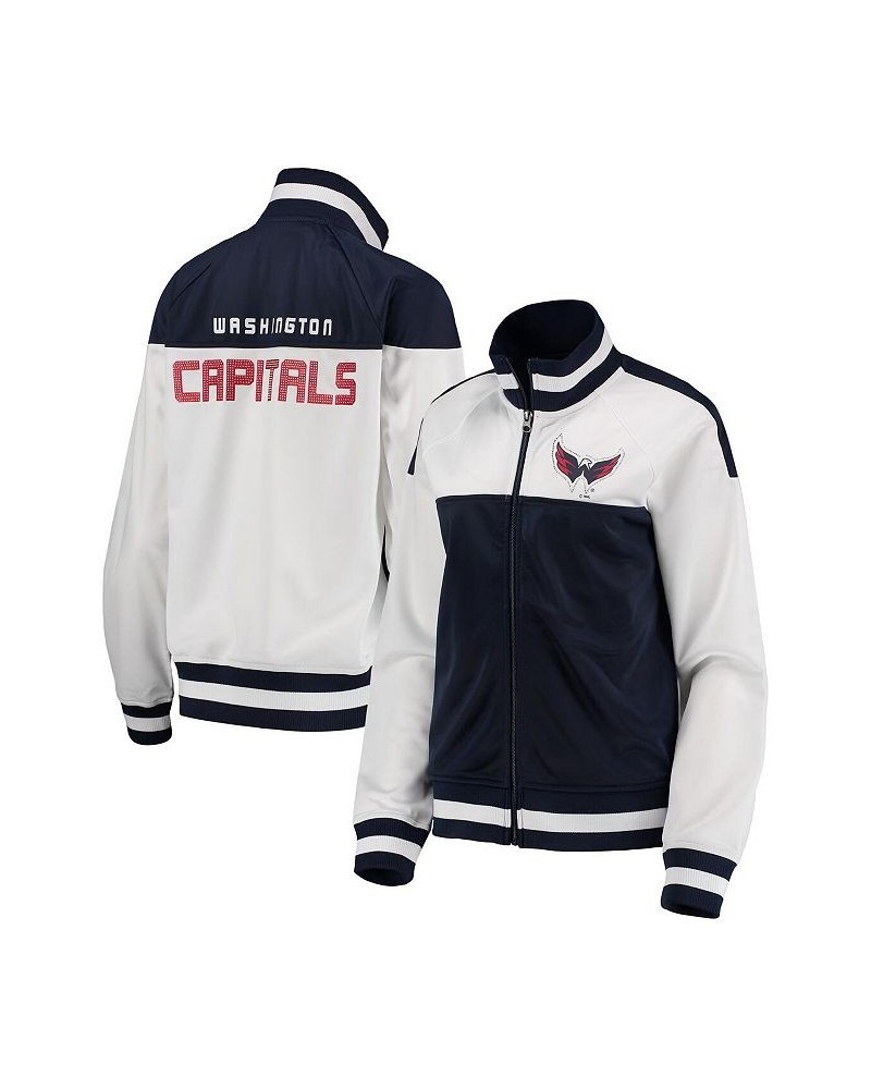 Women's White Navy Washington Capitals Face-Off Raglan Full-Zip Track Jacket White, Navy $34.44 Jackets