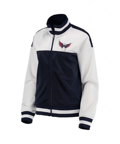 Women's White Navy Washington Capitals Face-Off Raglan Full-Zip Track Jacket White, Navy $34.44 Jackets