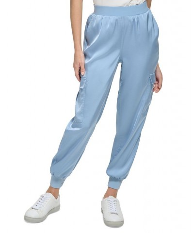 Women's Satin Cargo Jogger Pants Oceana $35.39 Pants