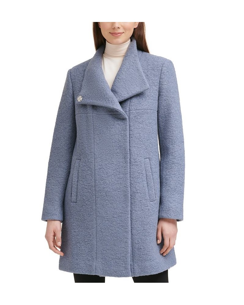 Asymmetrical Bouclé Walker Coat Blue $100.75 Coats