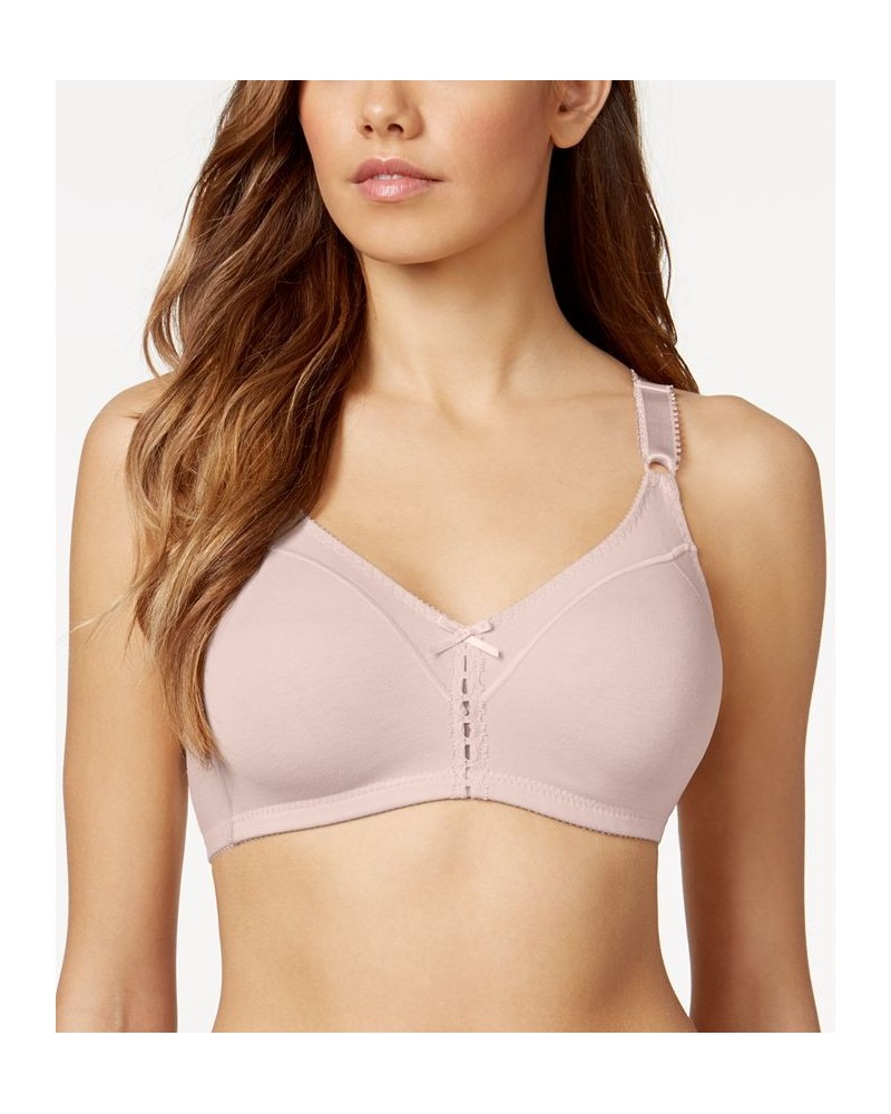 Double Support Cotton Wireless Bra with Cool Comfort 3036 Pink $11.88 Bras