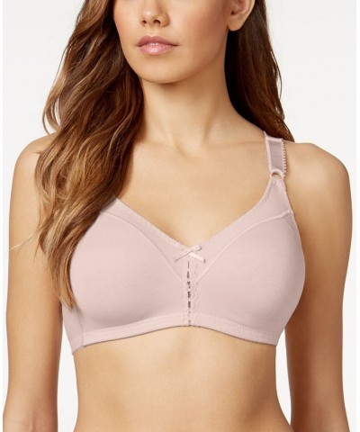 Double Support Cotton Wireless Bra with Cool Comfort 3036 Pink $11.88 Bras