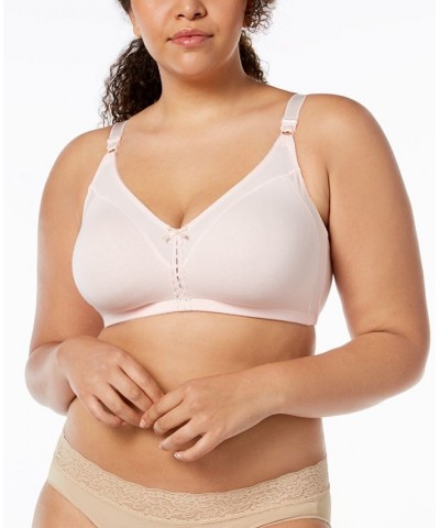 Double Support Cotton Wireless Bra with Cool Comfort 3036 Pink $11.88 Bras