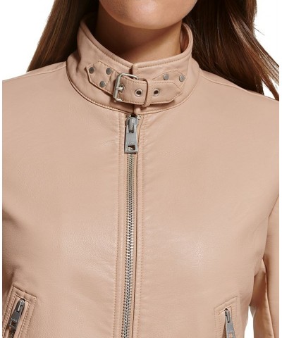 Faux-Leather Moto Racer Jacket Biscotti $32.44 Jackets