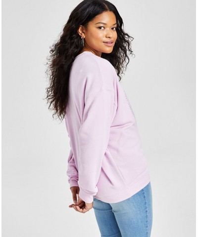 Juniors' Embellished Yin and Yang Sweatshirt Pink $13.20 Tops