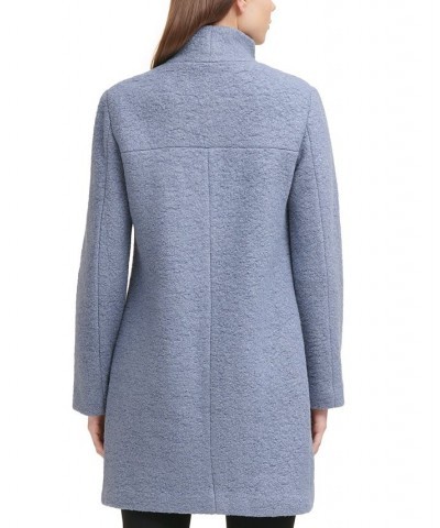 Asymmetrical Bouclé Walker Coat Blue $100.75 Coats