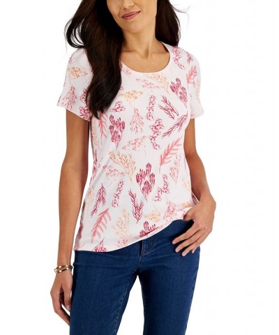 Petite Coral Delight Scoop-Neck Top Soft Pink $10.06 Tops