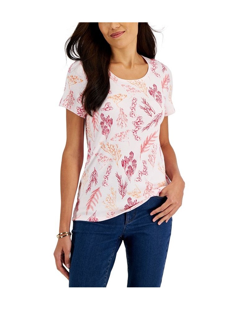 Petite Coral Delight Scoop-Neck Top Soft Pink $10.06 Tops