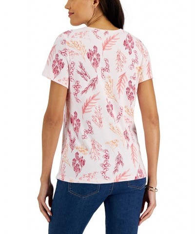 Petite Coral Delight Scoop-Neck Top Soft Pink $10.06 Tops