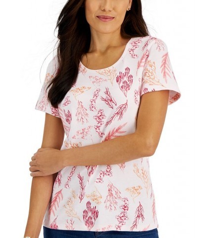 Petite Coral Delight Scoop-Neck Top Soft Pink $10.06 Tops