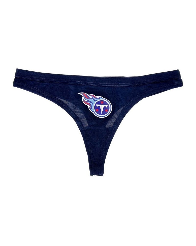 Women's Navy Tennessee Titans Solid Logo Thong Navy $11.88 Panty