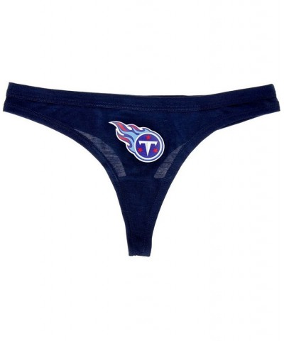 Women's Navy Tennessee Titans Solid Logo Thong Navy $11.88 Panty