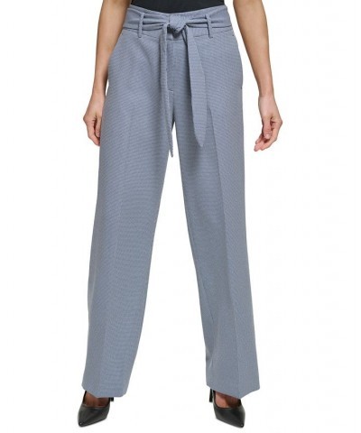 Petite Printed Belted High-Waist Wide-Leg Pants Classic Navy $49.98 Pants