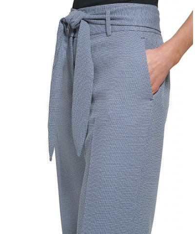 Petite Printed Belted High-Waist Wide-Leg Pants Classic Navy $49.98 Pants