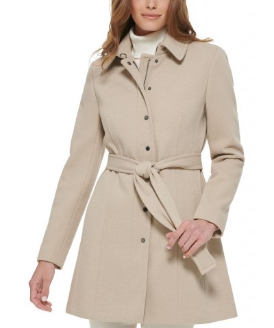 Women's Snap Zipper Club-Collar Coat Champagne $96.00 Coats