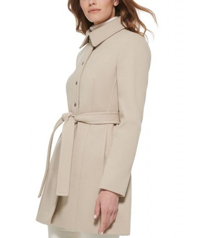 Women's Snap Zipper Club-Collar Coat Champagne $96.00 Coats