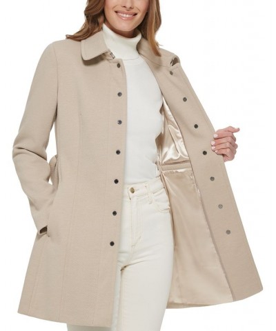 Women's Snap Zipper Club-Collar Coat Champagne $96.00 Coats