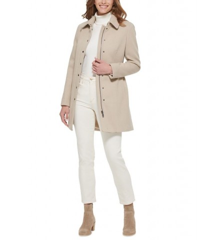 Women's Snap Zipper Club-Collar Coat Champagne $96.00 Coats